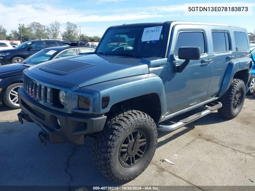 2007 Hummer H3 Suv VIN: 5GTDN13E078183873 Lot: 40738213