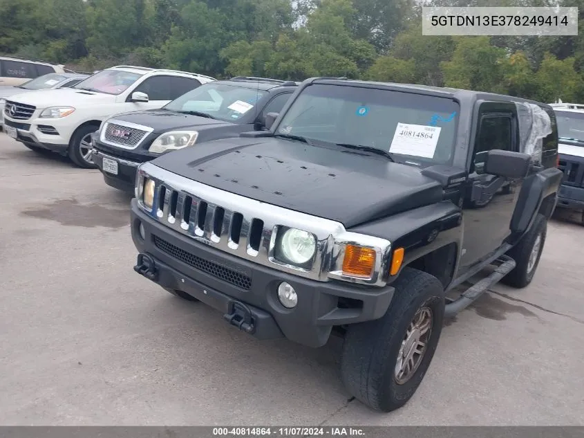 2007 Hummer H3 Suv VIN: 5GTDN13E378249414 Lot: 40814864