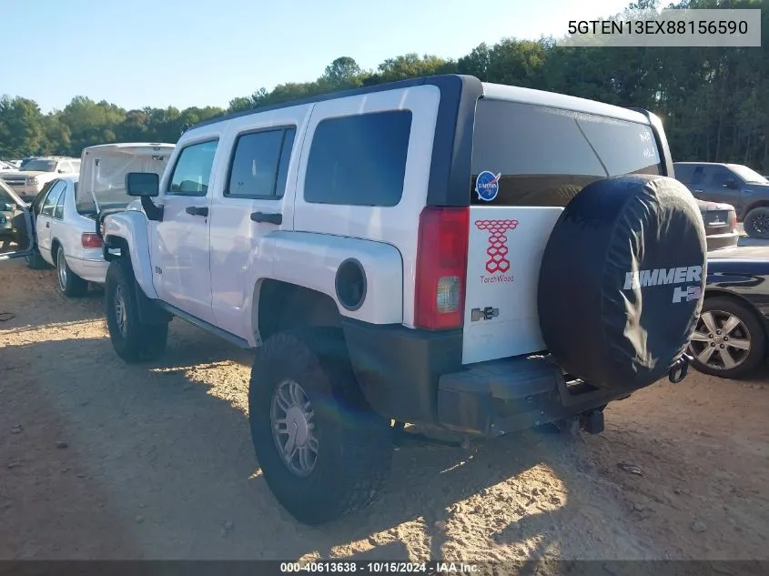 2008 Hummer H3 Suv VIN: 5GTEN13EX88156590 Lot: 40613638