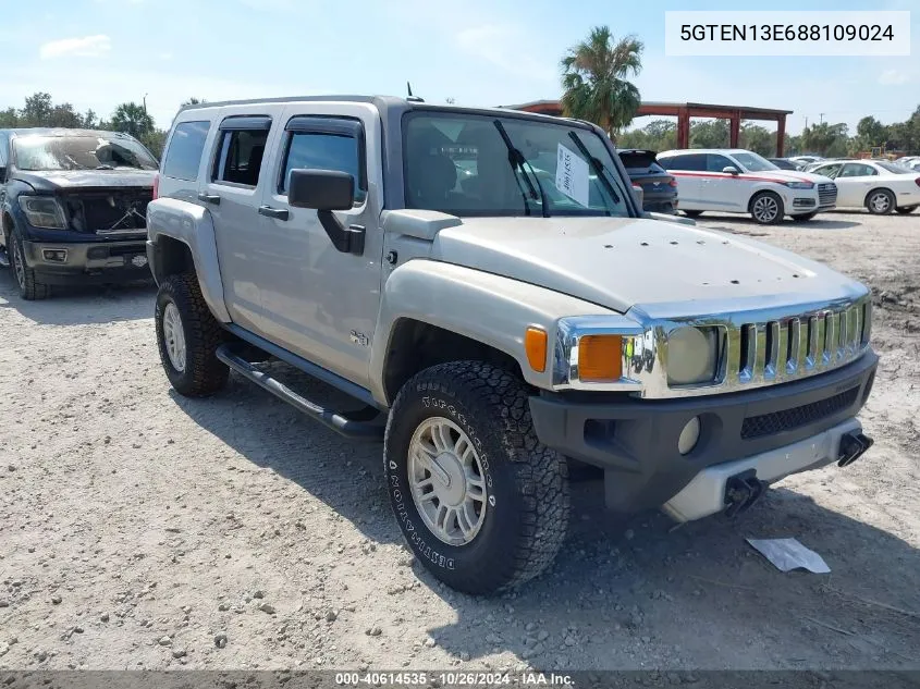 2008 Hummer H3 Suv VIN: 5GTEN13E688109024 Lot: 40614535