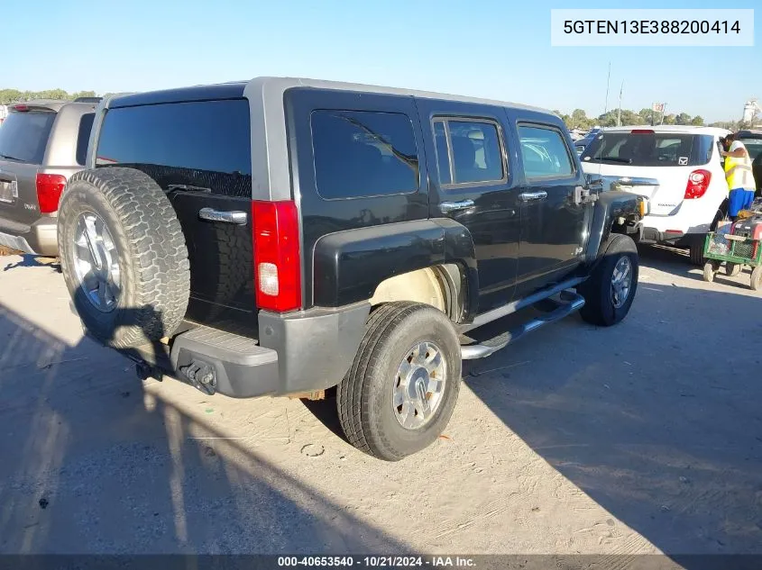 2008 Hummer H3 Suv VIN: 5GTEN13E388200414 Lot: 40653540