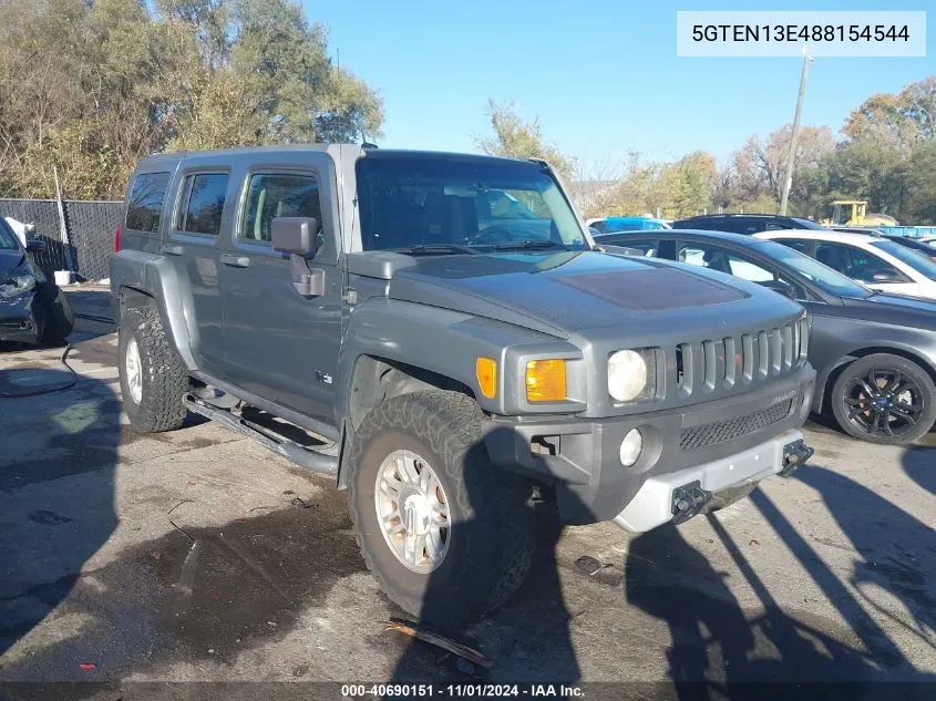 2008 Hummer H3 Suv VIN: 5GTEN13E488154544 Lot: 40690151