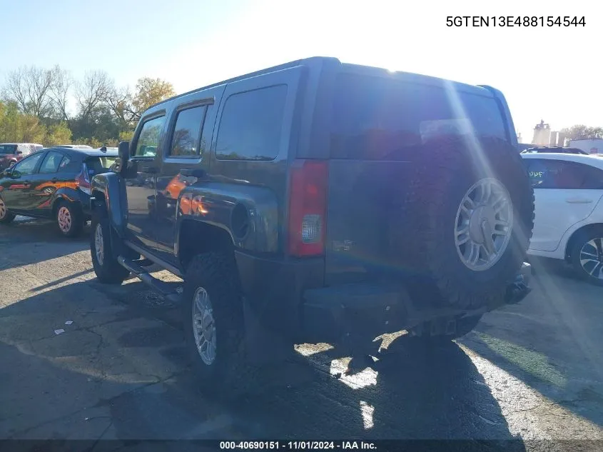 2008 Hummer H3 Suv VIN: 5GTEN13E488154544 Lot: 40690151