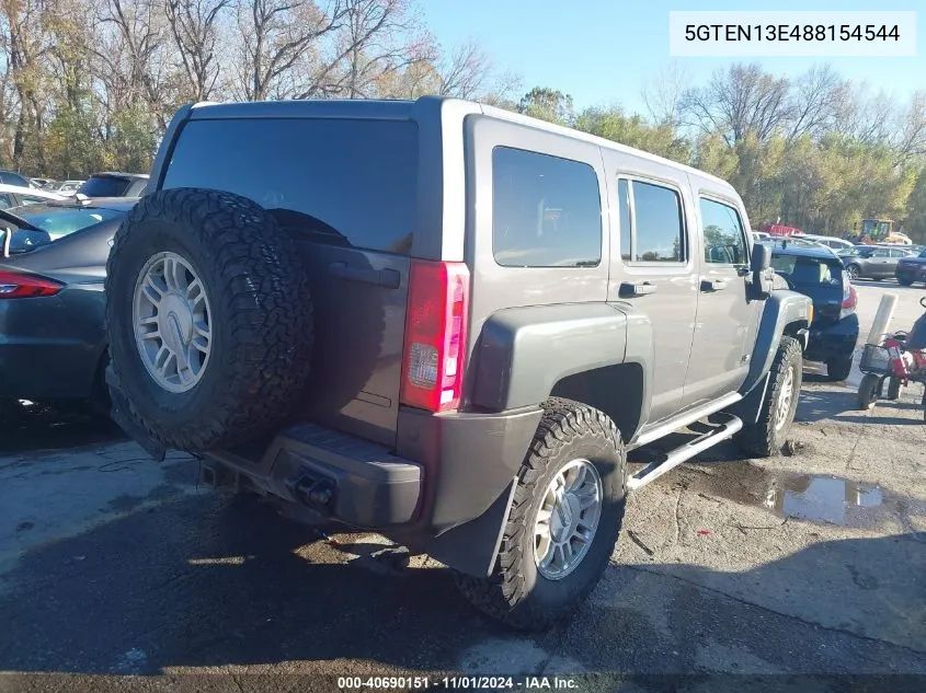 2008 Hummer H3 Suv VIN: 5GTEN13E488154544 Lot: 40690151