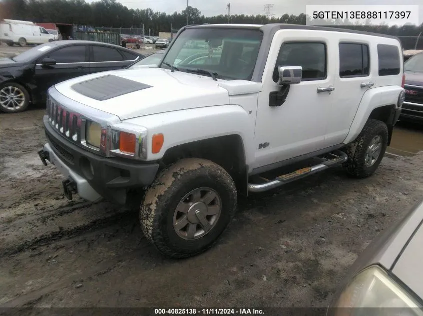 2008 Hummer H3 Suv VIN: 5GTEN13E888117397 Lot: 40825138