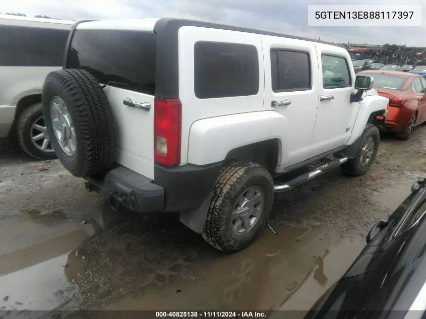 2008 Hummer H3 Suv VIN: 5GTEN13E888117397 Lot: 40825138