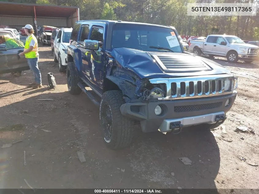 2009 Hummer H3 Suv VIN: 5GTEN13E498117365 Lot: 40856411