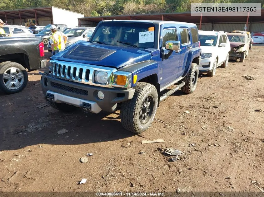 2009 Hummer H3 Suv VIN: 5GTEN13E498117365 Lot: 40856411