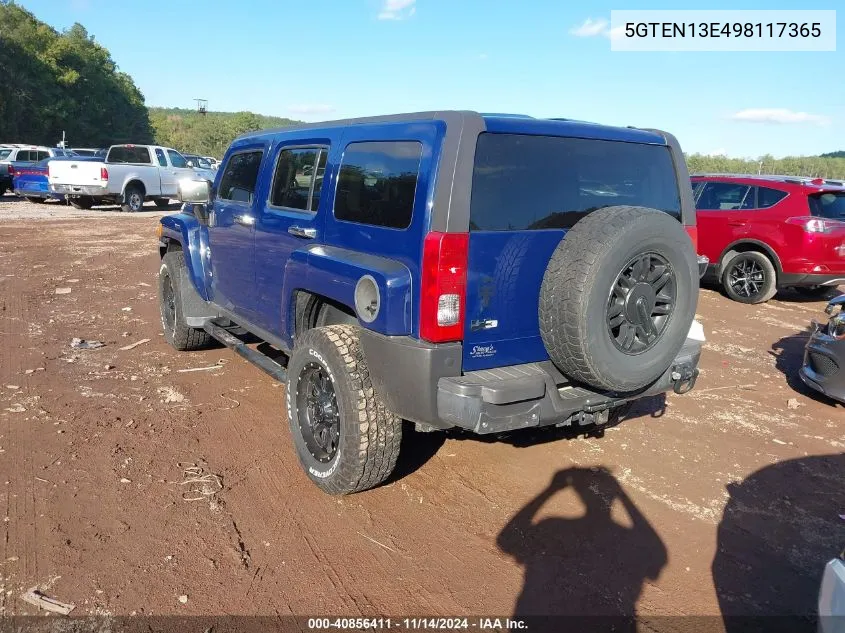 2009 Hummer H3 Suv VIN: 5GTEN13E498117365 Lot: 40856411