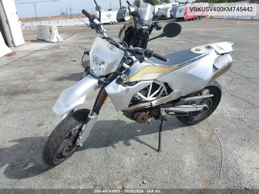 2019 Husqvarna Supermoto 701 VIN: VBKUSV400KM745442 Lot: 40741051