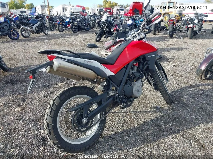 2013 Husqvarna Tr650 Strada VIN: ZKH0H12A3DV005011 Lot: 40765254