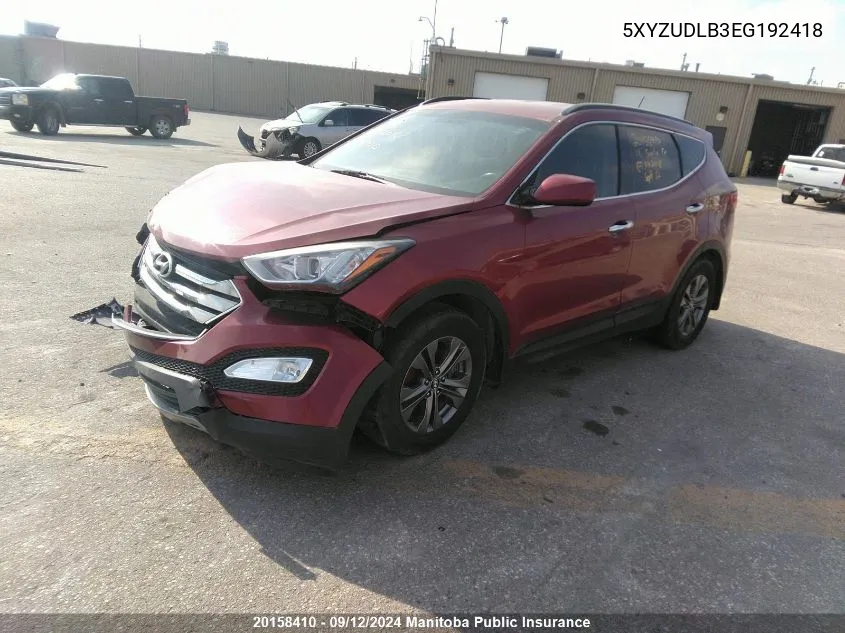 2014 Hyundai Santa Fe 2.4 Premium VIN: 5XYZUDLB3EG192418 Lot: 20158410