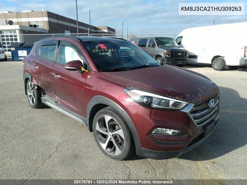 2017 Hyundai Tucson 1.6T VIN: KM8J3CA21HU309263 Lot: 20179761