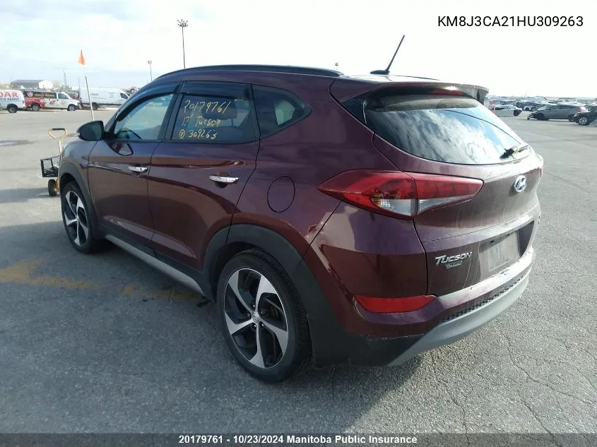 2017 Hyundai Tucson 1.6T VIN: KM8J3CA21HU309263 Lot: 20179761