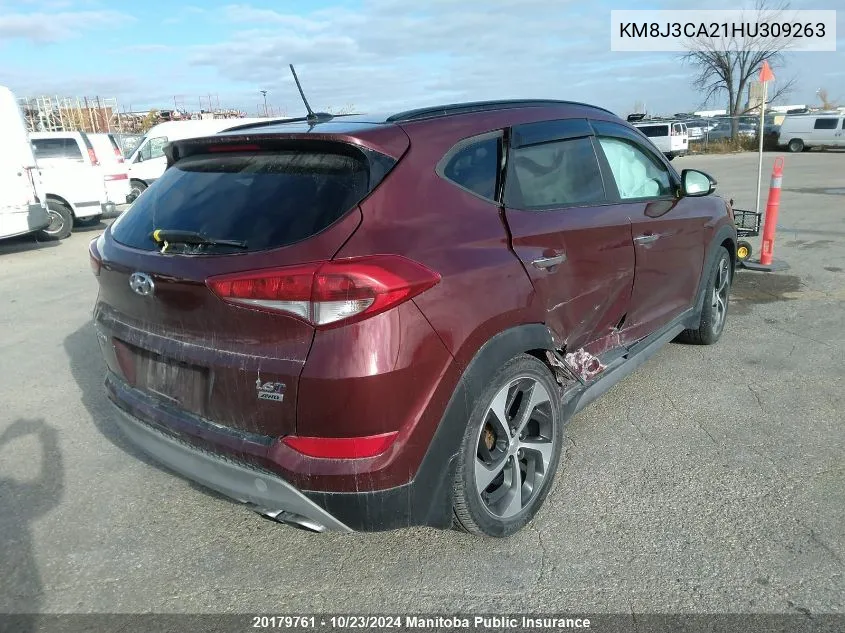 2017 Hyundai Tucson 1.6T VIN: KM8J3CA21HU309263 Lot: 20179761