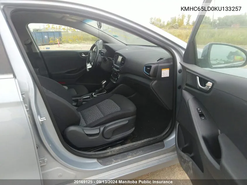 KMHC65LD0KU133257 2019 Hyundai Ioniq Preferred Electric Plus