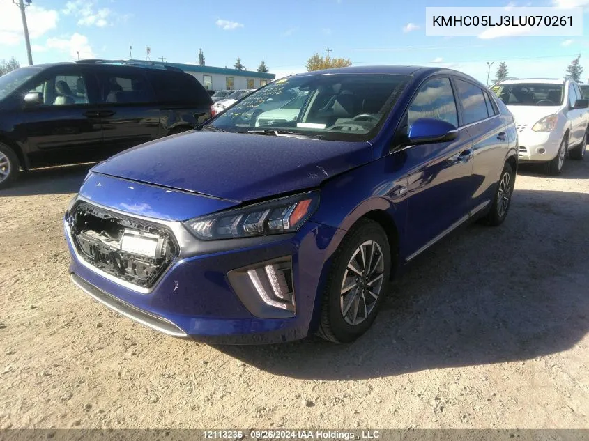 2020 Hyundai Ioniq Electric Ultimate VIN: KMHC05LJ3LU070261 Lot: 12113236