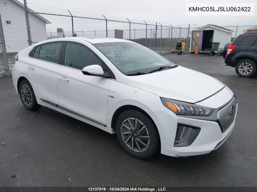 2020 Hyundai Ioniq Electric Ultimate VIN: KMHC05LJ5LU062422 Lot: 12137019