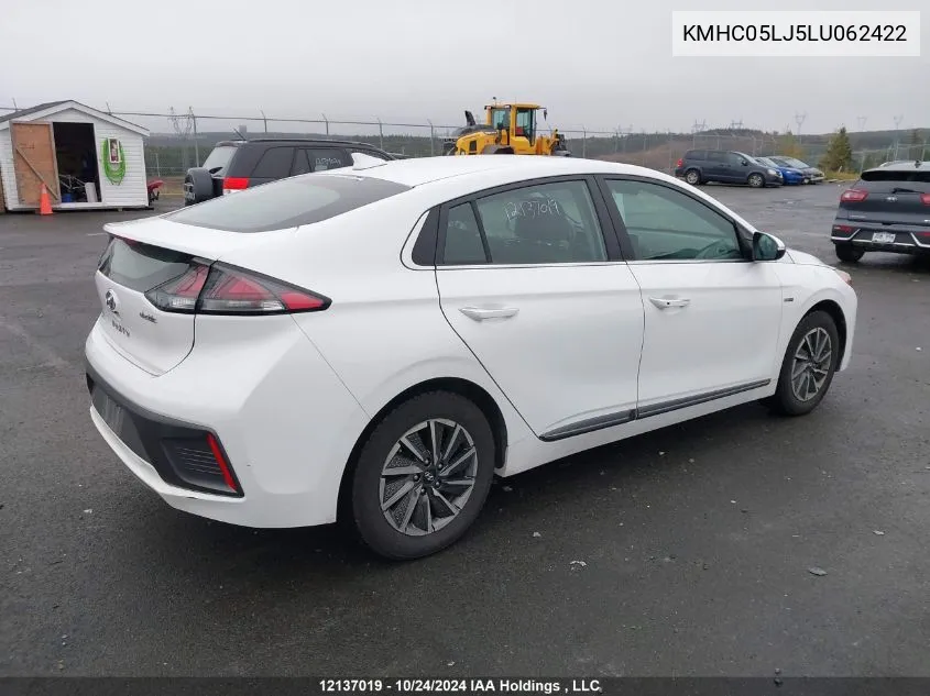 2020 Hyundai Ioniq Electric Ultimate VIN: KMHC05LJ5LU062422 Lot: 12137019