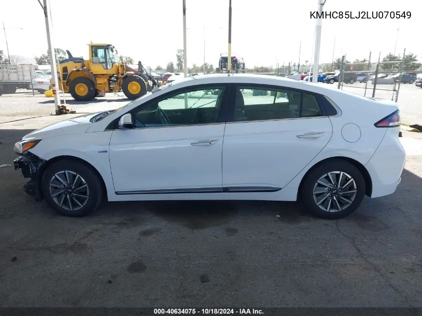 2020 Hyundai Ioniq Electric Limited VIN: KMHC85LJ2LU070549 Lot: 40634075