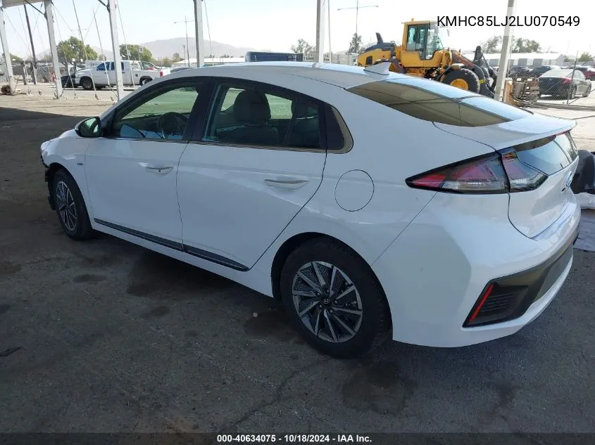 2020 Hyundai Ioniq Electric Limited VIN: KMHC85LJ2LU070549 Lot: 40634075