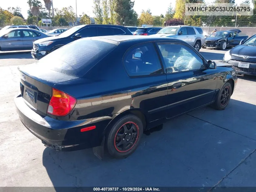 KMHCF35C53U265795 2003 Hyundai Accent