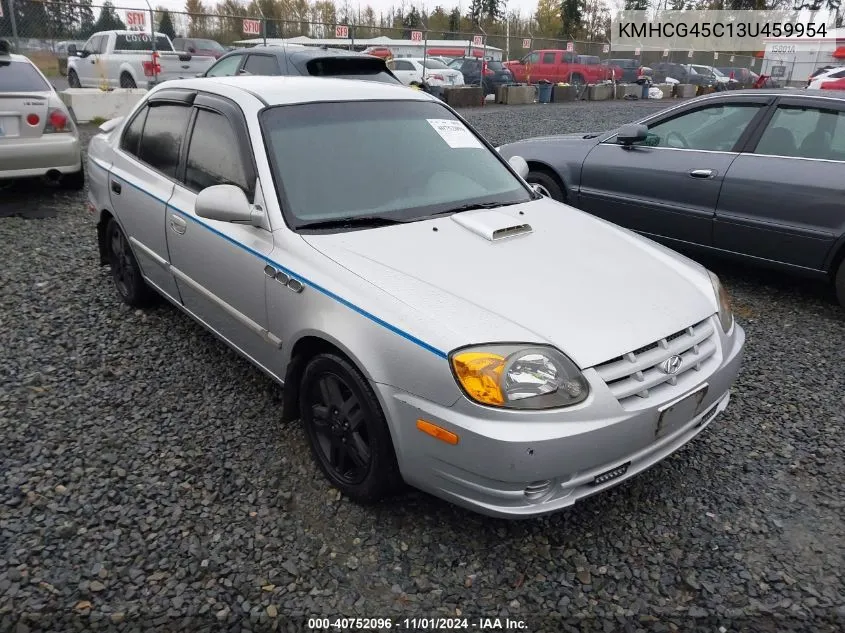 2003 Hyundai Accent Gl VIN: KMHCG45C13U459954 Lot: 40752096