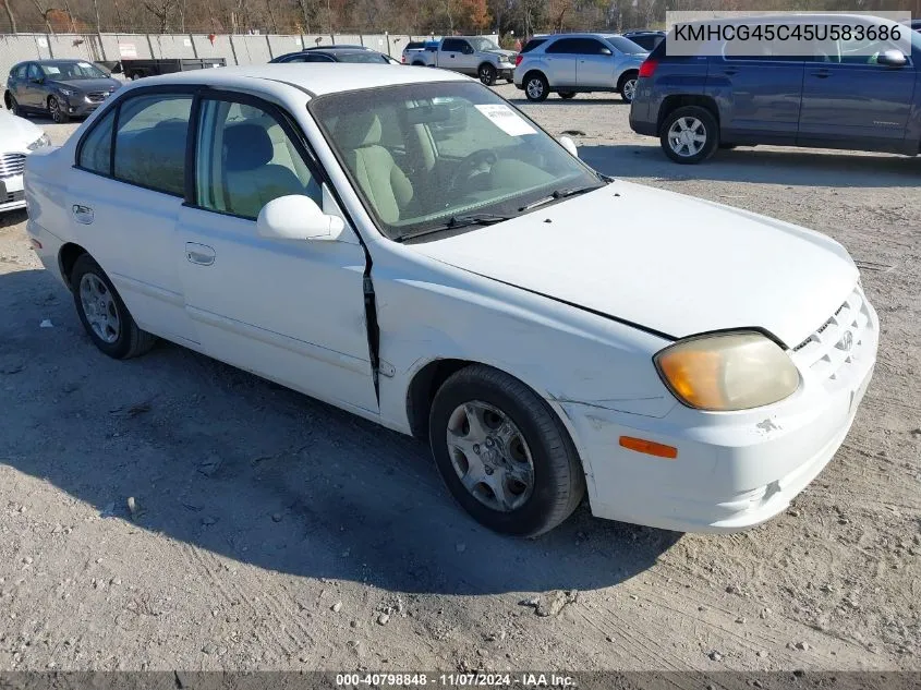 2005 Hyundai Accent Gls VIN: KMHCG45C45U583686 Lot: 40798848