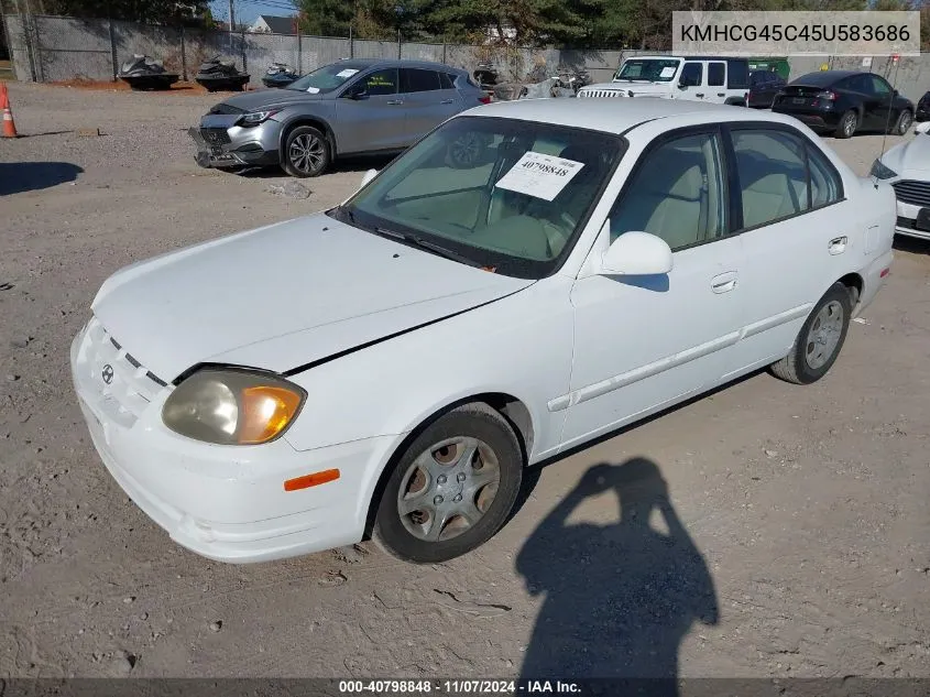 2005 Hyundai Accent Gls VIN: KMHCG45C45U583686 Lot: 40798848