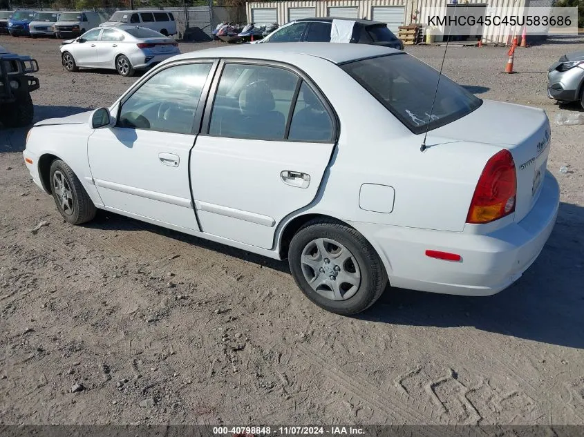 2005 Hyundai Accent Gls VIN: KMHCG45C45U583686 Lot: 40798848