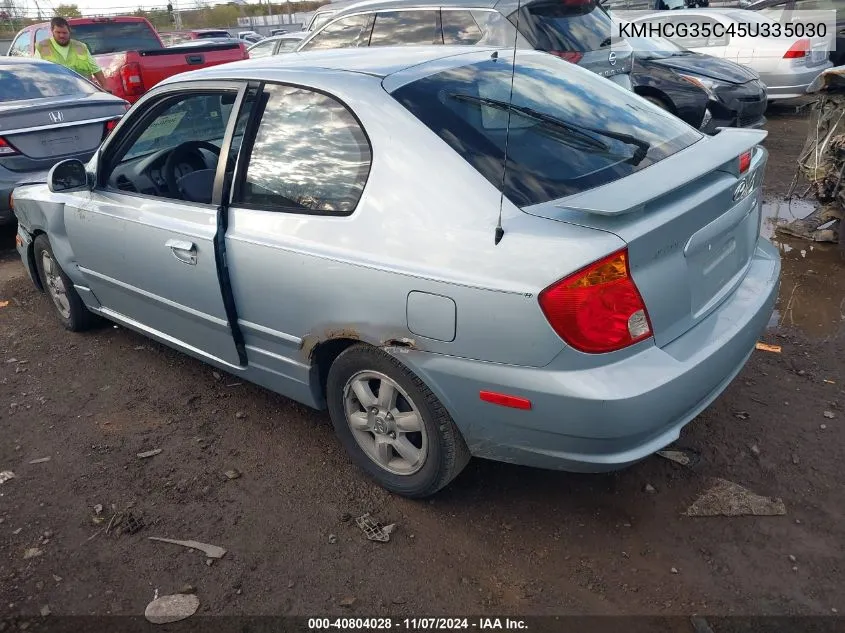 2005 Hyundai Accent Gls/Gt VIN: KMHCG35C45U335030 Lot: 40804028