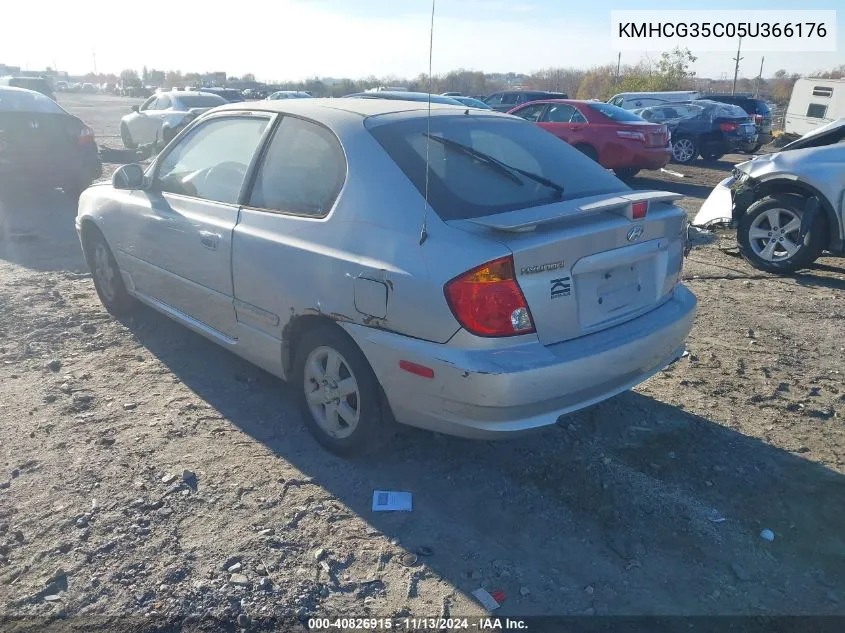 2005 Hyundai Accent Gls/Gt VIN: KMHCG35C05U366176 Lot: 40826915