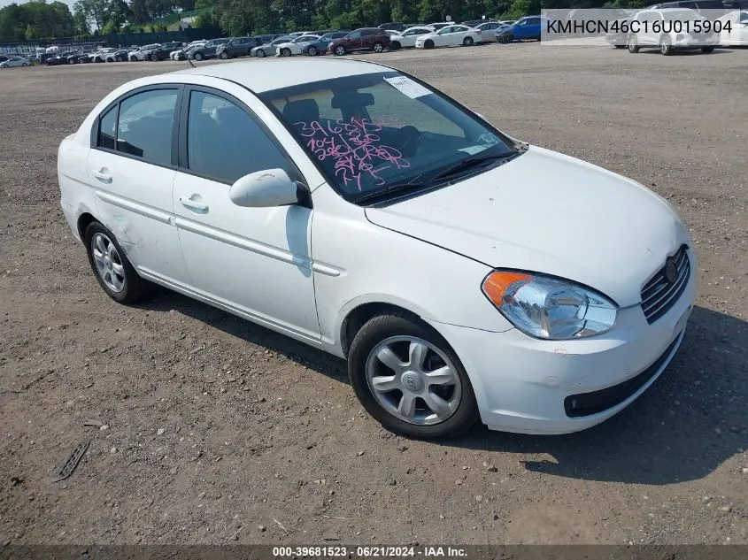 2006 Hyundai Accent Gls VIN: KMHCN46C16U015904 Lot: 39681523