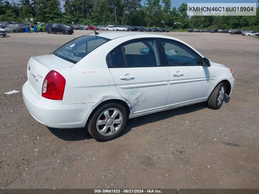 2006 Hyundai Accent Gls VIN: KMHCN46C16U015904 Lot: 39681523