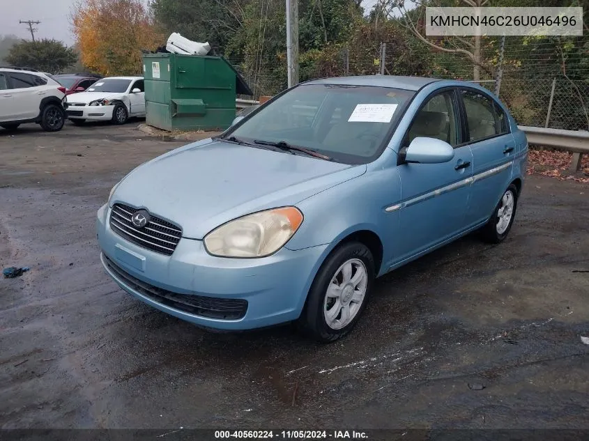 2006 Hyundai Accent Gls VIN: KMHCN46C26U046496 Lot: 40560224