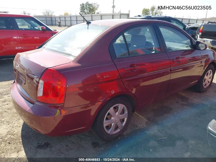 2006 Hyundai Accent Gls VIN: KMHCN46C56U023505 Lot: 40646653