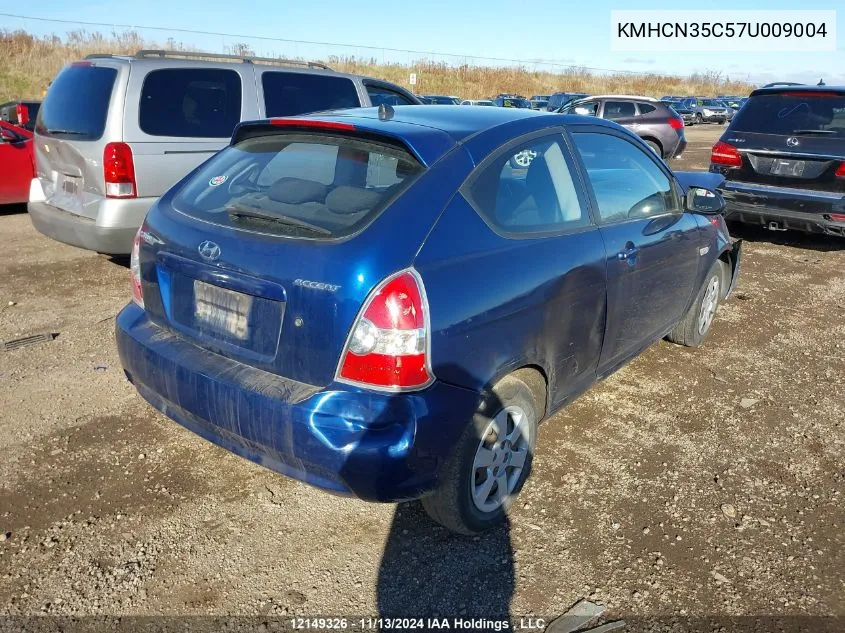 2007 Hyundai Accent VIN: KMHCN35C57U009004 Lot: 12149326