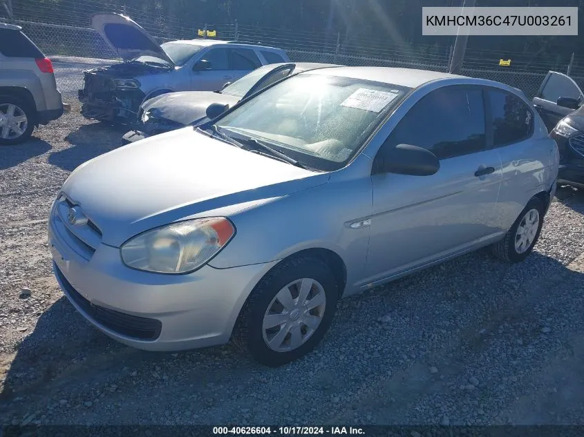 KMHCM36C47U003261 2007 Hyundai Accent Gs