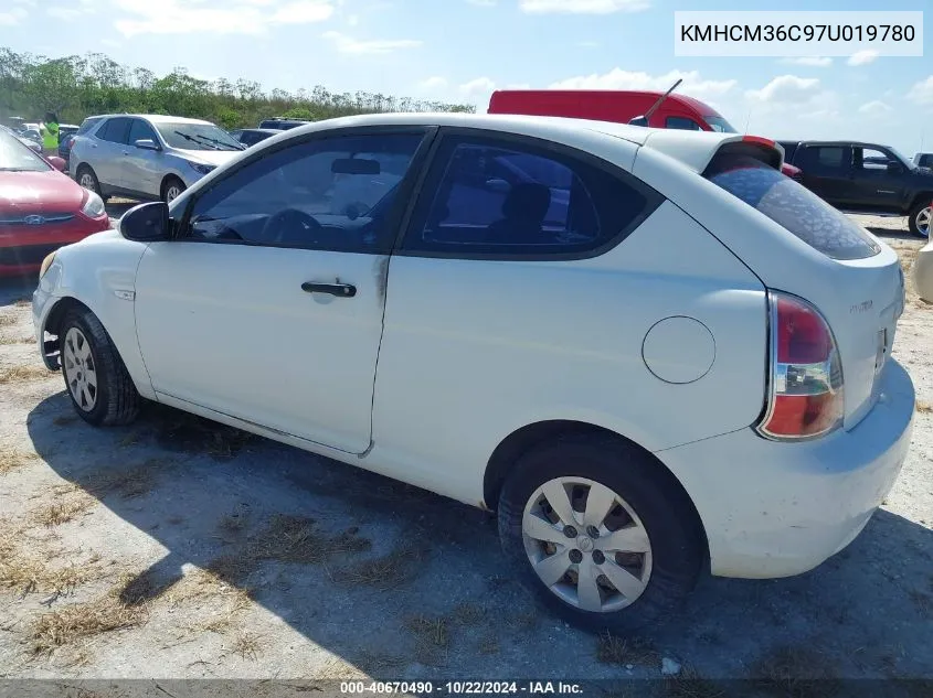 2007 Hyundai Accent Gs VIN: KMHCM36C97U019780 Lot: 40670490