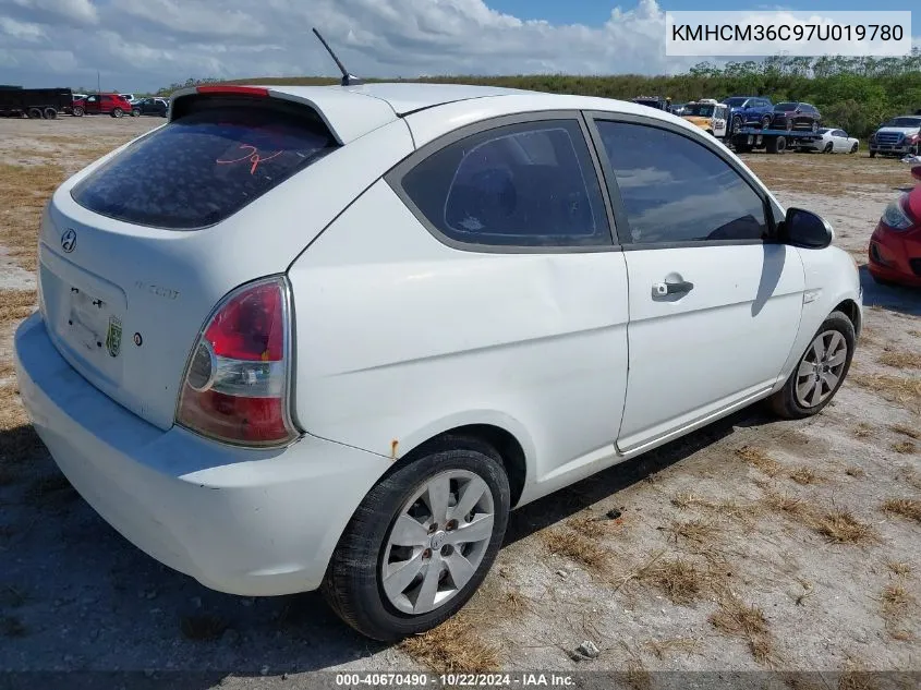 2007 Hyundai Accent Gs VIN: KMHCM36C97U019780 Lot: 40670490