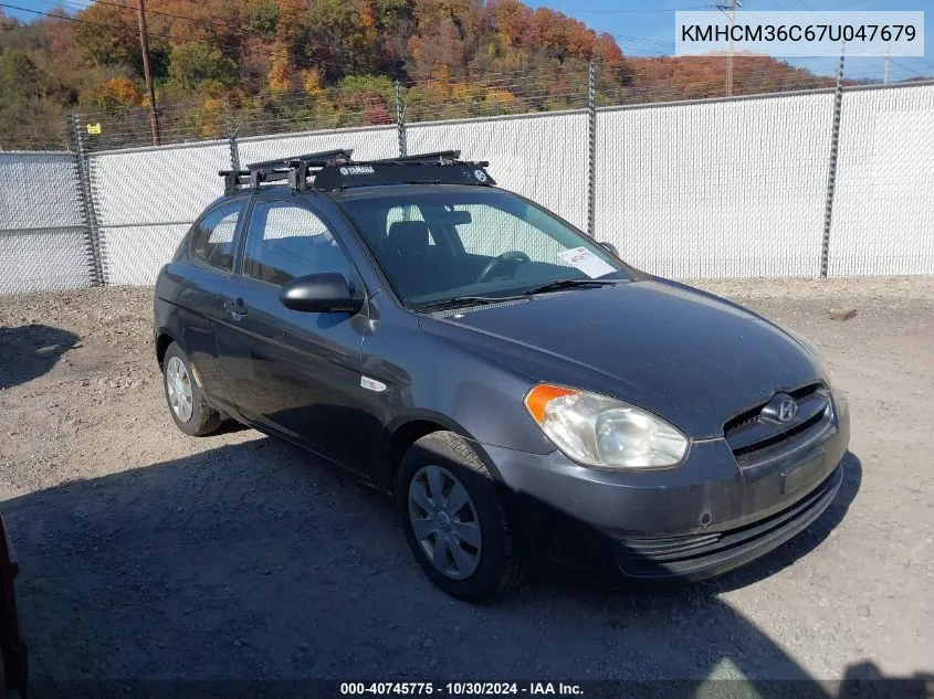 KMHCM36C67U047679 2007 Hyundai Accent Gs