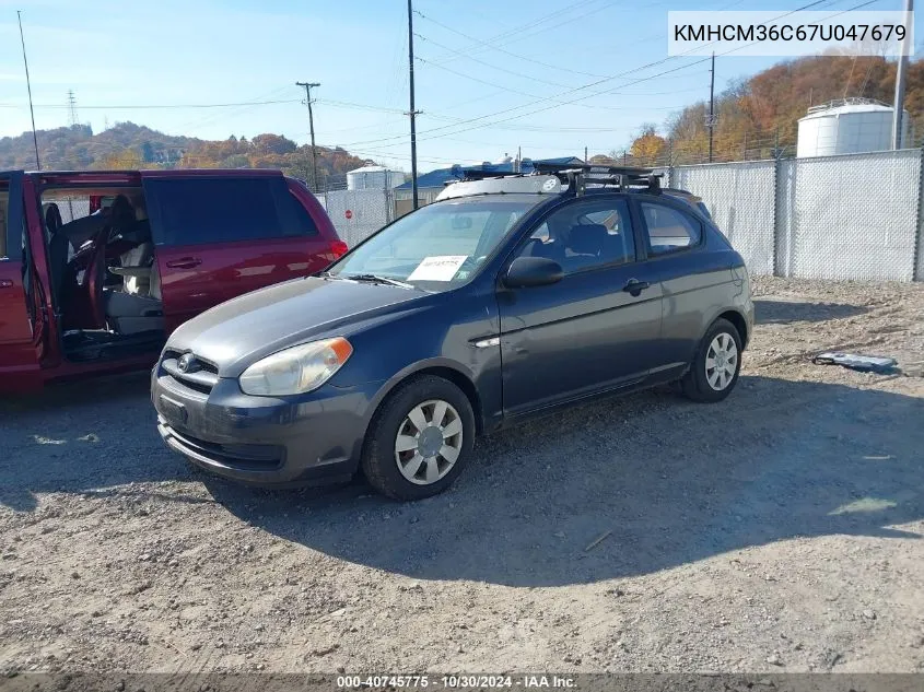 2007 Hyundai Accent Gs VIN: KMHCM36C67U047679 Lot: 40745775