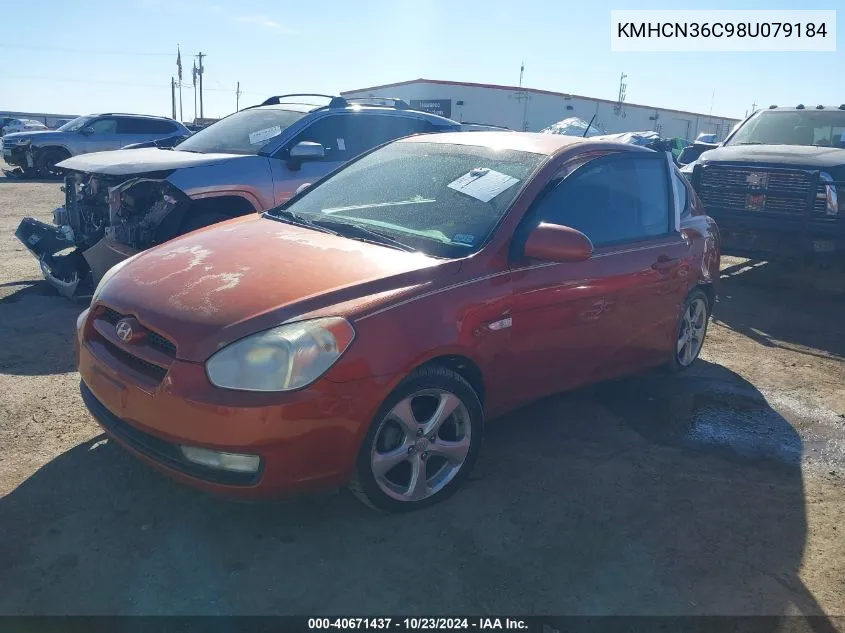 2008 Hyundai Accent Se VIN: KMHCN36C98U079184 Lot: 40671437