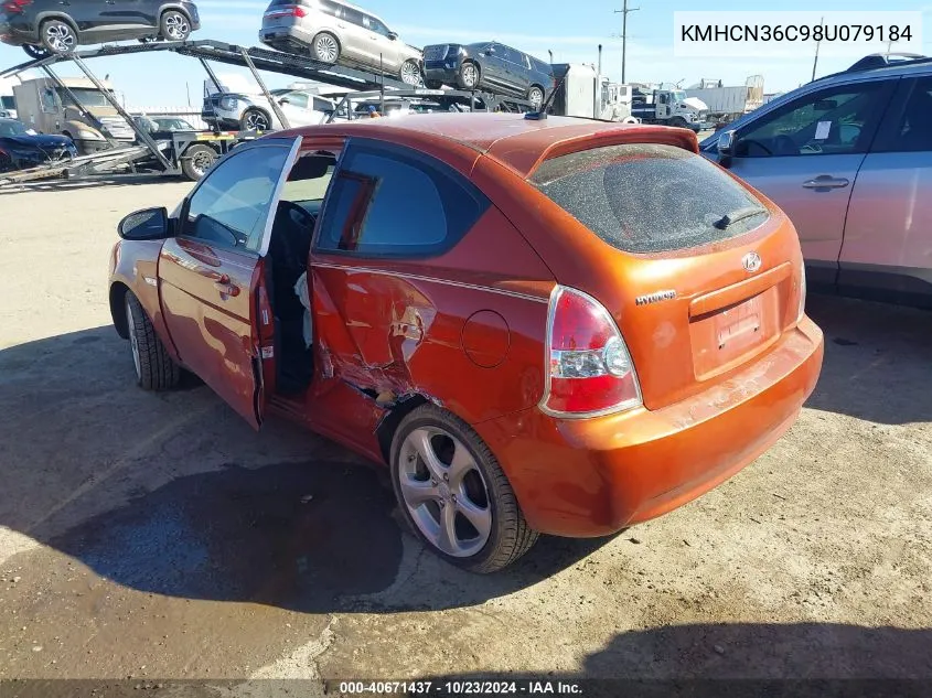 2008 Hyundai Accent Se VIN: KMHCN36C98U079184 Lot: 40671437