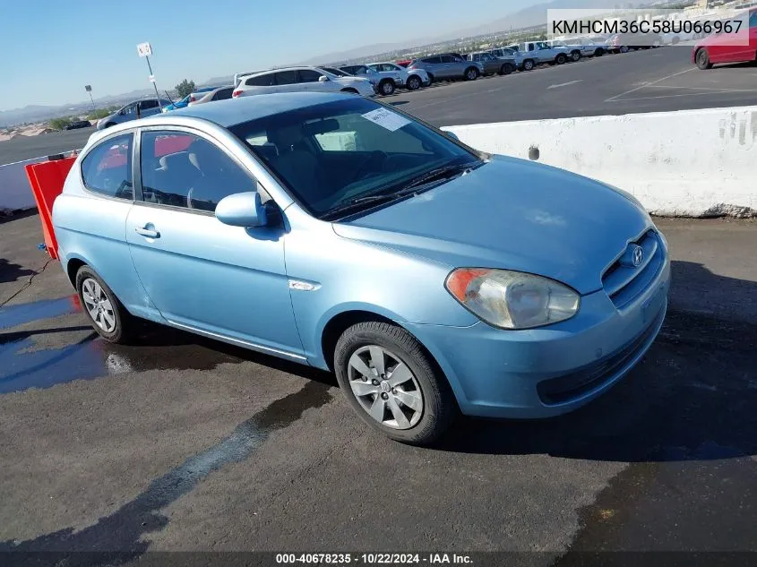 2008 Hyundai Accent Gs VIN: KMHCM36C58U066967 Lot: 40678235