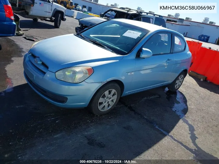 2008 Hyundai Accent Gs VIN: KMHCM36C58U066967 Lot: 40678235