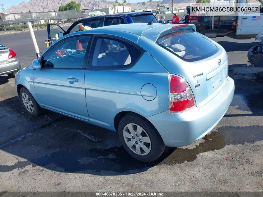 2008 Hyundai Accent Gs VIN: KMHCM36C58U066967 Lot: 40678235