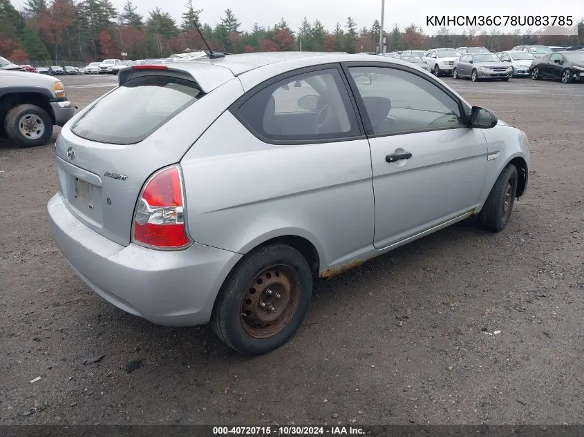 2008 Hyundai Accent Gs VIN: KMHCM36C78U083785 Lot: 40720715