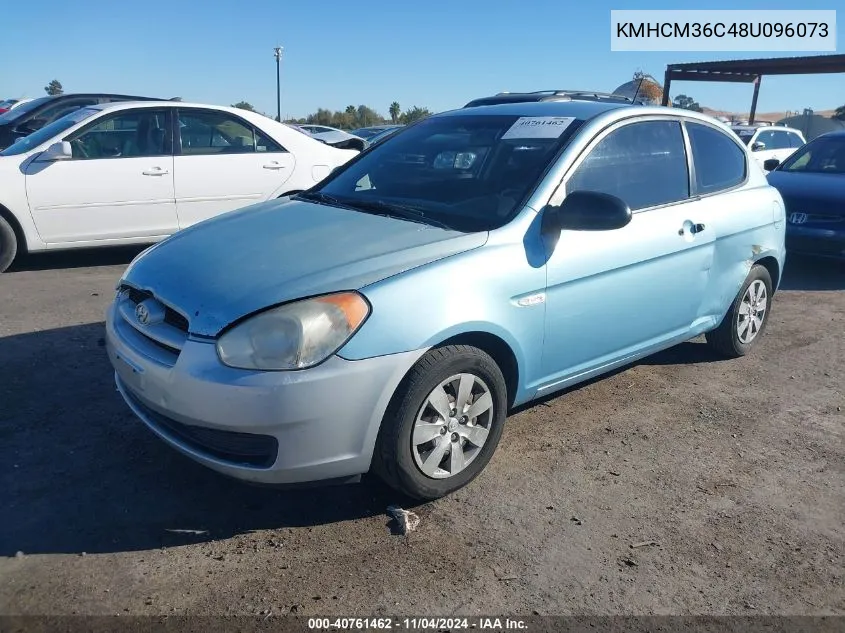 2008 Hyundai Accent Gs VIN: KMHCM36C48U096073 Lot: 40761462