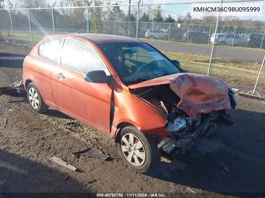 2008 Hyundai Accent Gs VIN: KMHCM36C98U095999 Lot: 40788750